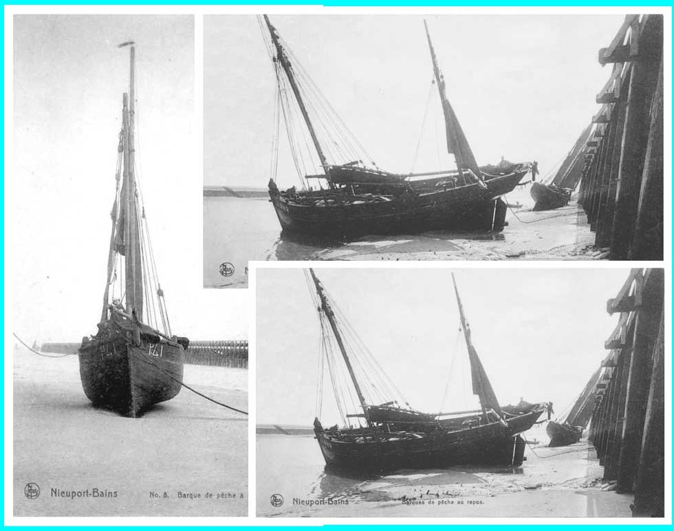 op het zand in de havengeul Nieuwpoort