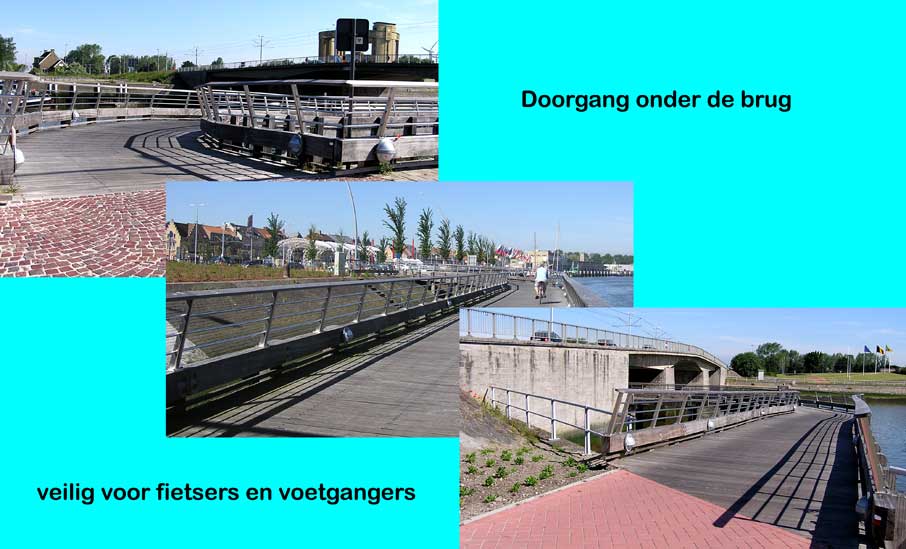 fiets- voetgangers passerelle onder de Langebrug