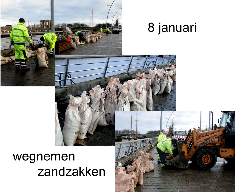 opruinen zandzakken