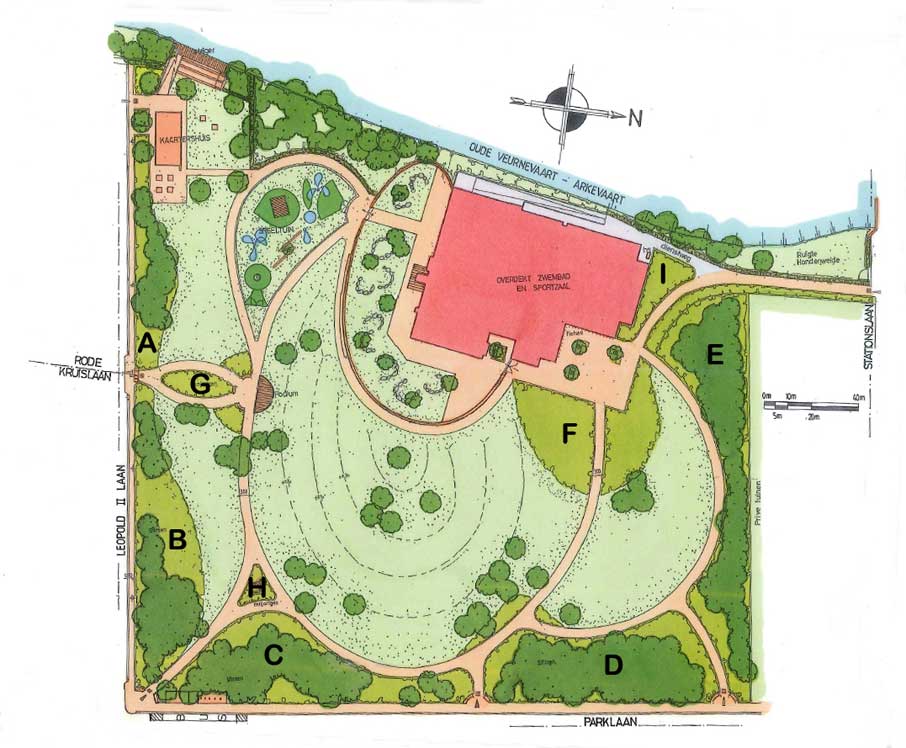 algemeen plan met aanduiding van de plantzones