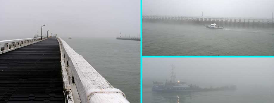 collage staketsel - uitvatend schip - binnenvarend schip