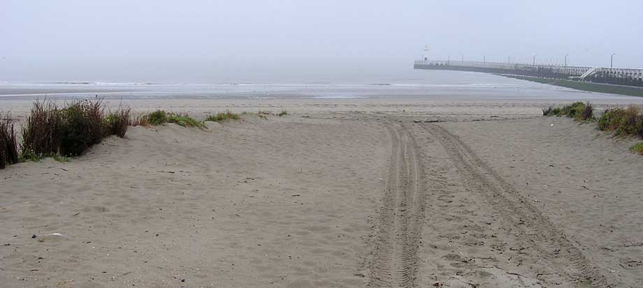 strand met staketselkop