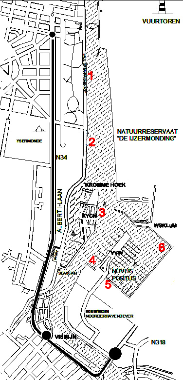 plan met aanduiding van de plaats van dehellingen