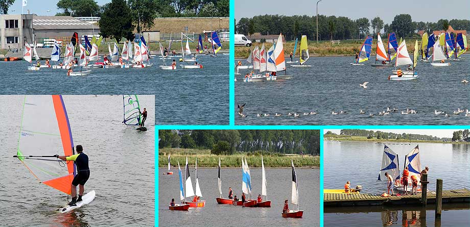 collage zeilen en windsurfen