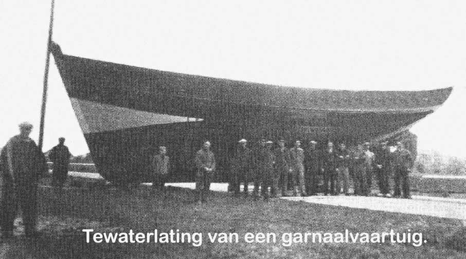 tewaterlating van een garnaalvaartuig